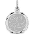 thumbnail image 1 of Sterling Silver Rhodium-Plated Best Friend Disc Charm (18 X 15) Made In United States qc2333, 1 of 2
