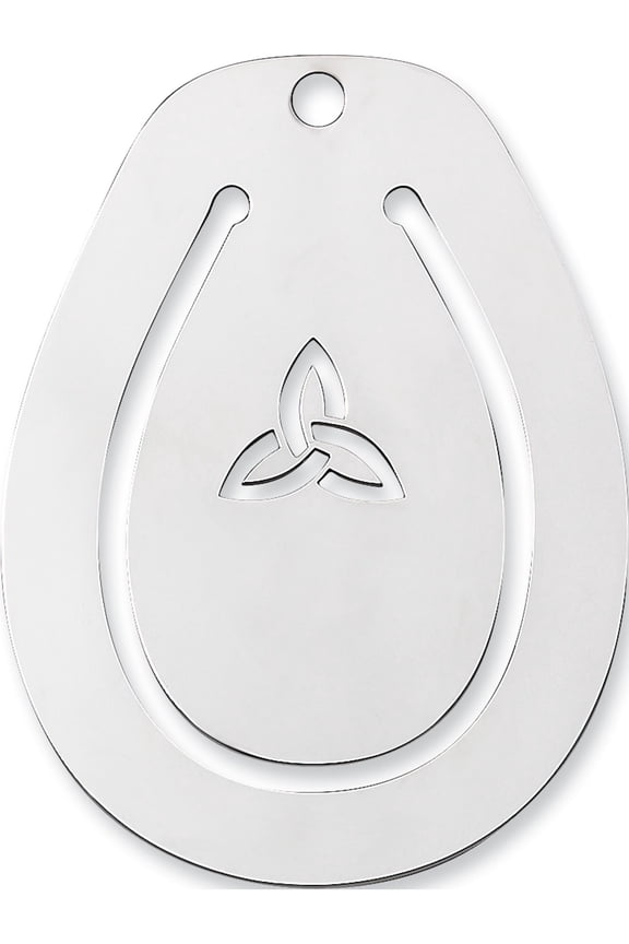 Sterling Silver Rhodium-plated Trinity Knot Blank Version Book Mark with Tassel