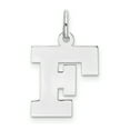 thumbnail image 1 of Sterling Silver Rhodium-Plated Block Letter F Initial Charm, 1 of 4
