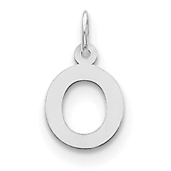 Sterling Silver Rhodium-Plated Block Letter O Initial Charm Made In United States qc5093o