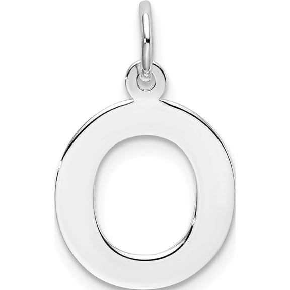 Jewelry by Sweet Pea Sterling Silver Rhodium-plated Block Letter O Initial Charm