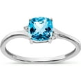thumbnail image 1 of Sterling Silver Rhodium-Plated Blue Topaz And Diamond Ringsize 8 (Width 1.4) - Jbsp, 1 of 5