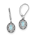 thumbnail image 1 of Sterling Silver Rhodium-Plated Blue Topaz Diamond Earrings (28 X 10) Made In China qe10231bt, 1 of 3