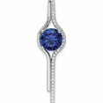 thumbnail image 1 of Sterling Silver Rhodium Plated Blue & White Cz Slide Pendant (37.67 X 10.66) Made In China -Jewelry By Sweet Pea, 1 of 7