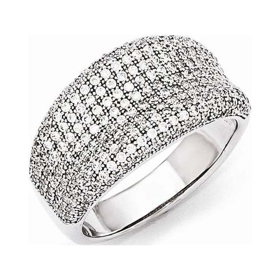 Sterling Silver Rhodium-Plated CZ Brilliant Embers Ring