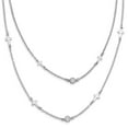 thumbnail image 1 of Sterling Silver Rhodium-Plated CZ Cross Multi-Strand Necklace with 2" Extension, 1 of 4