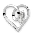 thumbnail image 1 of Sterling Silver Rhodium-Plated CZ Fancy Heart Slide, 1 of 1