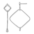 thumbnail image 1 of Sterling Silver Rhodium-Plated CZ Geometric Post Dangle Earrings, 1 of 2