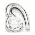 thumbnail image 1 of Sterling Silver Rhodium Plated CZ Heart Pendant Slide QP2776, 1 of 4