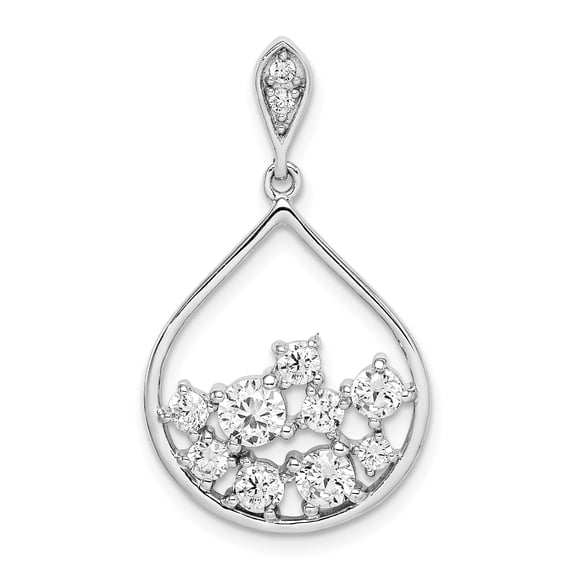Sterling Silver Rhodium Plated CZ Pendant QP5083