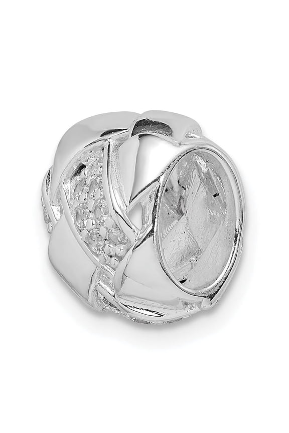 Sterling Silver Rhodium Plated CZ Slide QP5376