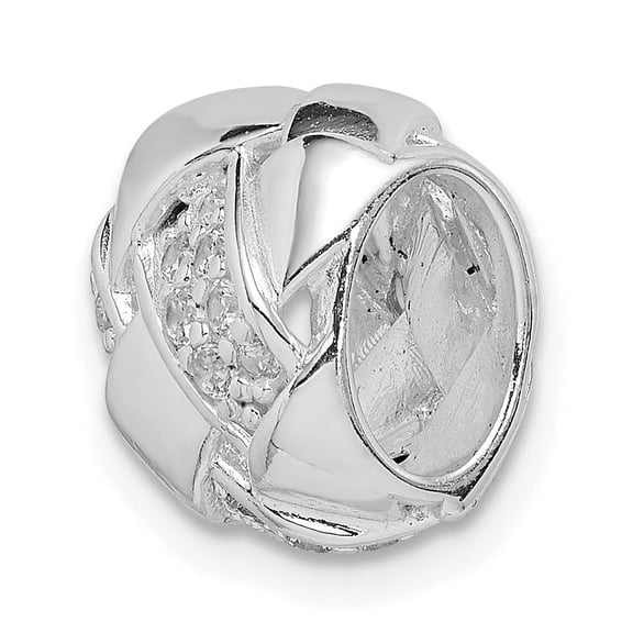 Sterling Silver Rhodium Plated CZ Slide QP5376