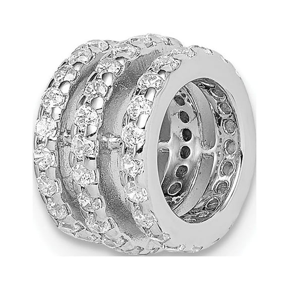 Sterling Silver Rhodium Plated CZ Slide