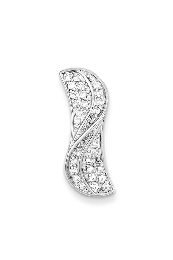 Sterling Silver Rhodium Plated CZ Slide