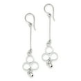 thumbnail image 1 of Sterling Silver Rhodium Plated Circles with Bead Dangle Earrings Sterling Silver Earrings, 1 of 1