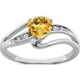 thumbnail image 1 of Sterling Silver Rhodium-Plated Citrine And Diamond Ringsize 8 (Width 1.4 To 4.7) - Jbsp, 1 of 5