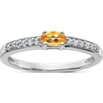 thumbnail image 1 of Sterling Silver Rhodium-Plated Citrine And White Topaz Ring (Size 8) Made In Thailand qr6386ci-8, 1 of 5