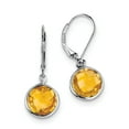 thumbnail image 1 of Sterling Silver Rhodium-Plated Citrine Earrings (28 X 11) Made In Thailand qe9818ci, 1 of 2