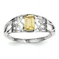 thumbnail image 1 of Sterling Silver Rhodium Plated Citrine Ring, 1 of 1