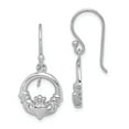 thumbnail image 1 of Sterling Silver Rhodium Plated Claddagh Dangle Earrings, 1 of 1