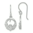 thumbnail image 1 of Sterling Silver Rhodium Plated Claddagh Dangle Earrings, 1 of 4