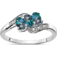 thumbnail image 1 of Sterling Silver Rhodium-Plated Created Alexandrite And Diamond Ringsize 7 (Width 1.8 To 2.25) - Jbsp, 1 of 5