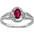 thumbnail image 1 of Sterling Silver Rhodium-Plated Created Ruby & Diam. Ring (Size 8) Made In India qbr16jul-8, 1 of 5