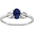 thumbnail image 1 of Sterling Silver Rhodium-Plated Created Sapphire Ring (Size 10) Made In China qbr20sep-10, 1 of 5