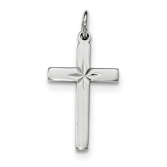 Sterling Silver Rhodium-Plated Cross Pendant Made In Thailand qc8146