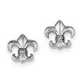 thumbnail image 1 of Sterling Silver Rhodium Plated Cubic Zirconia Fleur de lis Post Earrings, 1 of 3