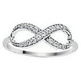 thumbnail image 1 of Sterling Silver Rhodium Plated Cubic Zirconia Infinity Ring - Size 7, 1 of 3