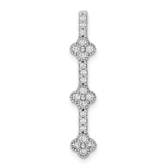Sterling Silver Rhodium Plated Cubic Zirconia Pendant