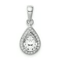 thumbnail image 1 of Sterling Silver Rhodium Plated Cubic Zirconia Pendant, 1 of 3