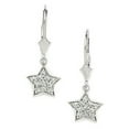 thumbnail image 1 of Sterling Silver Rhodium Plated Cubic Zirconia Star Drop Leverback Earrings - Measures 26x10mm, 1 of 2