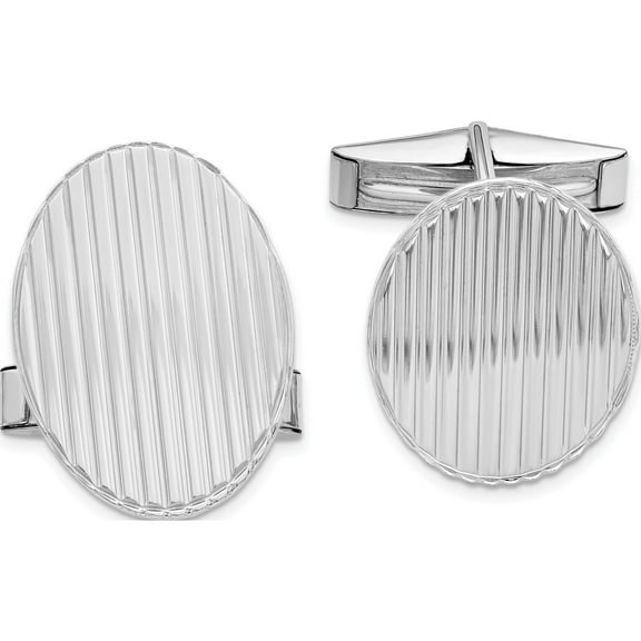 Sterling Silver Rhodium-Plated Cuff Links (23 X 16) Made In United States qq172