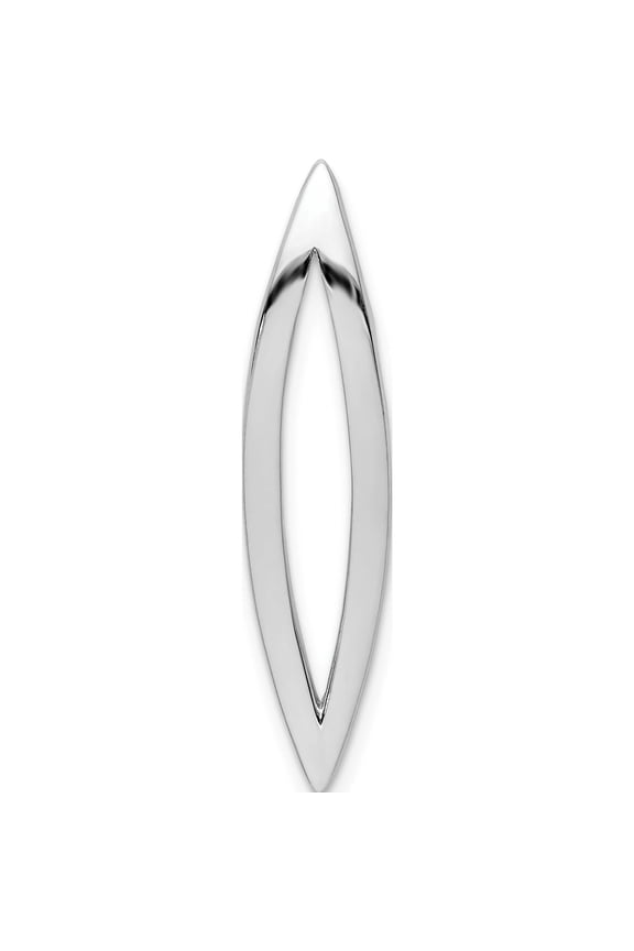 Sterling Silver Rhodium-Plated Curved Open Leaf Slide (30.86 X 7.36) Made In Thailand qp5382
