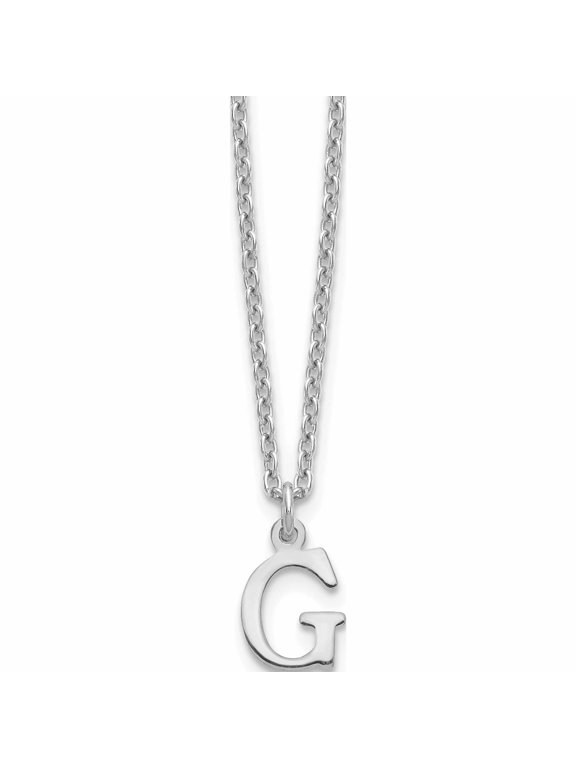 Sterling Silver Rhodium-plated Cutout Letter G Initial Necklace