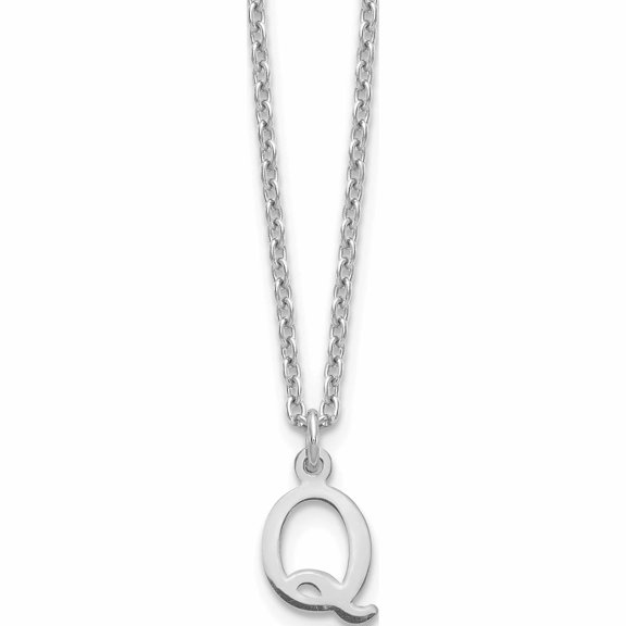 Jewelry by Sweet Pea Sterling Silver Rhodium-plated Cutout Letter Q Initial Necklace
