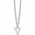 thumbnail image 1 of Sterling Silver Rhodium-Plated Cutout Letter V Initial Necklace Made In India -Jewelry By Sweet Pea, 1 of 6