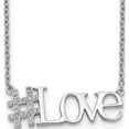 thumbnail image 1 of Sterling Silver Rhodium-Plated Cz 18In Hashtag Love Necklace (18 X 1.29) Made In China qg4382-18, 1 of 5