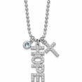 thumbnail image 1 of Sterling Silver Rhodium-Plated Cz And Cross D/C Bead Chain Necklace (18 X 6.95) Made In China -Jewelry By Sweet Pea, 1 of 6