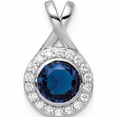 thumbnail image 1 of Sterling Silver Rhodium-Plated Cz And Glass Stone Pendant (16.36 X 9.77) Made In China -Jewelry By Sweet Pea, 1 of 7
