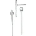 thumbnail image 1 of Sterling Silver Rhodium-Plated Cz Bar Front And Back Post Earrings (35 X 5) Made In China qe15188, 1 of 4