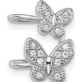 thumbnail image 1 of Sterling Silver Rhodium-Plated Cz Double Butterfly Right Cuff Earring (15 X 11) Made In China qe13683, 1 of 5