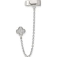 thumbnail image 1 of Sterling Silver Rhodium-Plated Cz Flower Individual Post With Cuff Earring (68.2 X 11.3) Made In China qe16111, 1 of 5