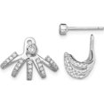 thumbnail image 1 of Sterling Silver Rhodium-Plated Cz Front And Back Post Earrings (18 X 18) Made In China qe13708, 1 of 5
