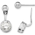 thumbnail image 1 of Sterling Silver Rhodium-Plated Cz Front And Back Post Earrings (22 X 9) Made In China qe13651, 1 of 5