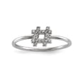 thumbnail image 1 of Sterling Silver Rhodium-Plated Cz Hashtag Ring (Size 7) Made In China qr6662-7, 1 of 4