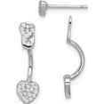 thumbnail image 1 of Sterling Silver Rhodium-Plated Cz Heart Jackets With Post Earrings Made In China qe15324, 1 of 5
