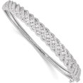 thumbnail image 1 of Sterling Silver Rhodium-Plated Cz Hinged Bangle Made In Vietnam qb1074, 1 of 5